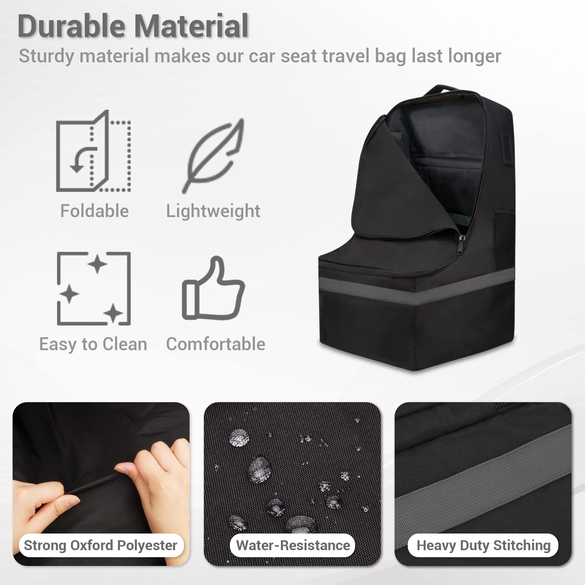 ProFaster car seat travel bag in durable oxford fabric built for long-term use