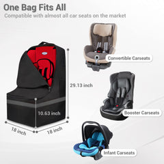 ProFaster car seat travel bag gray back view highlighting sturdy construction