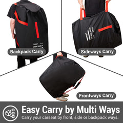 ProFaster padded backpack straps enable comfortable hands-free airport carrying.