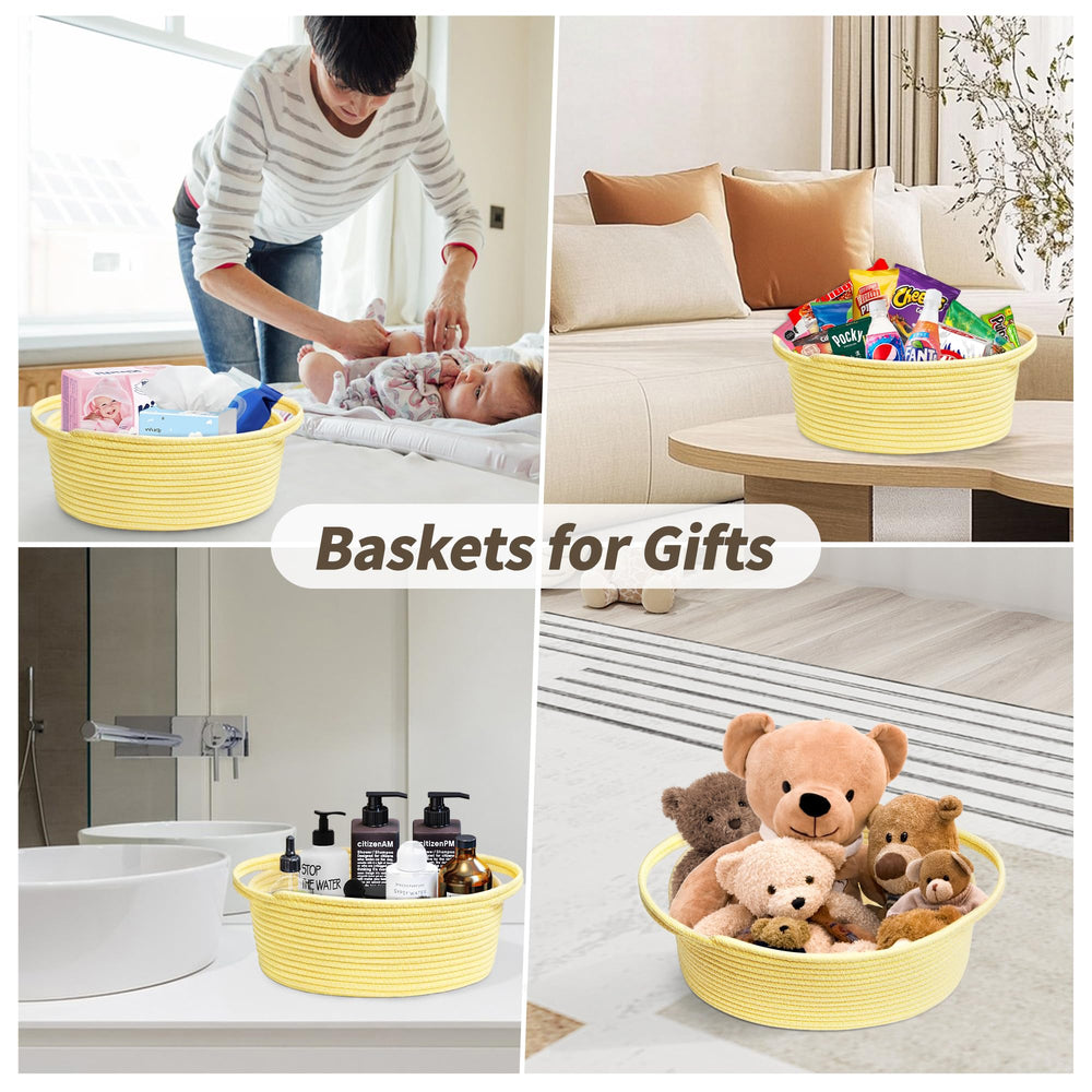 Pro Goleem toy basket with handles for easy access to toys.