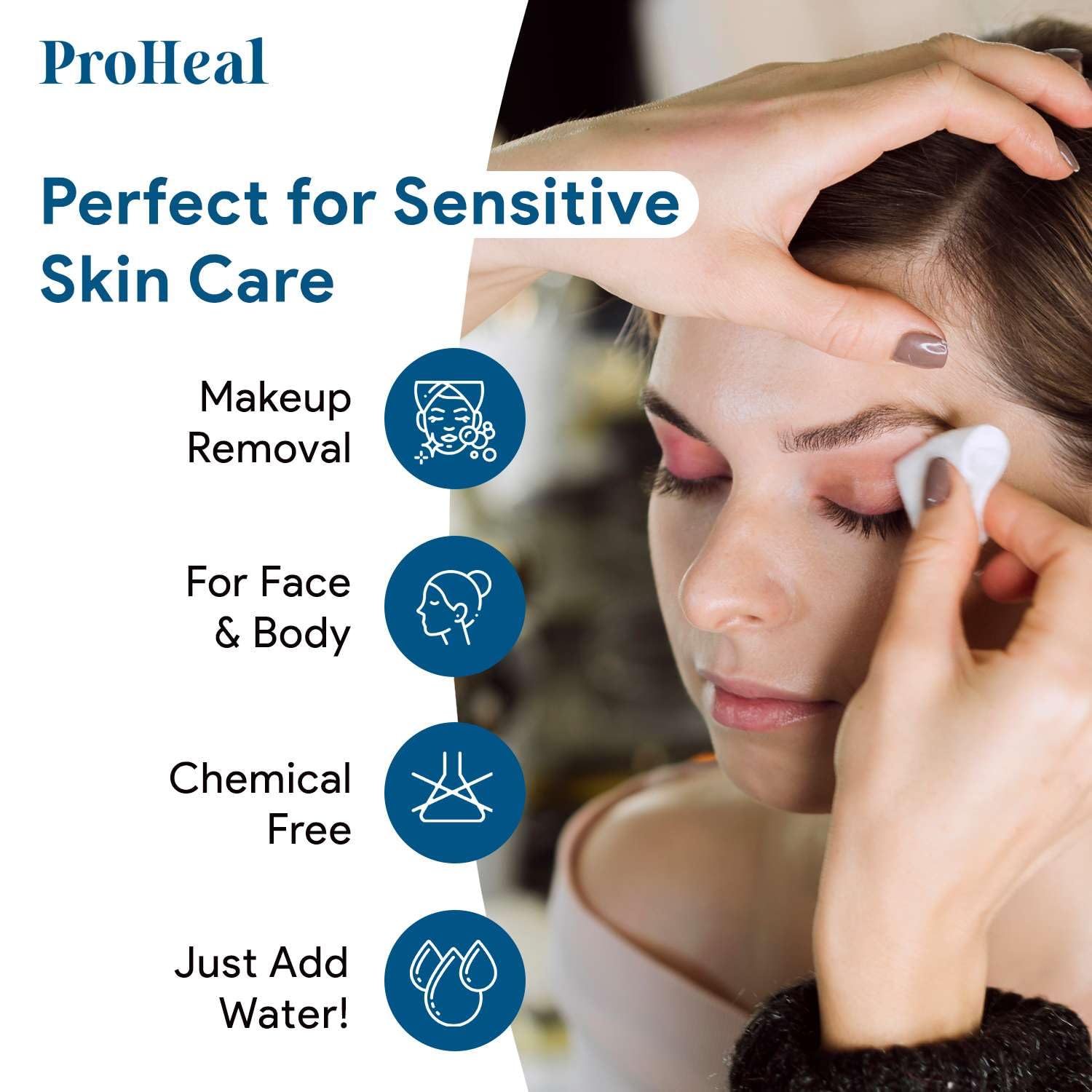 ProHeal dry wipes seven by thirteen inch size for full coverage.