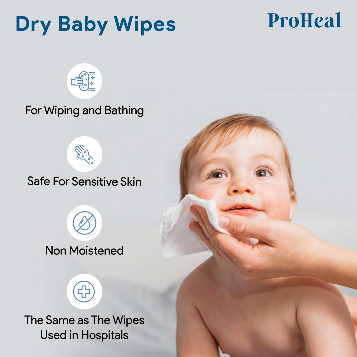 Close-up of ProHeal wipe texture, soft yet durable for sensitive skin.
