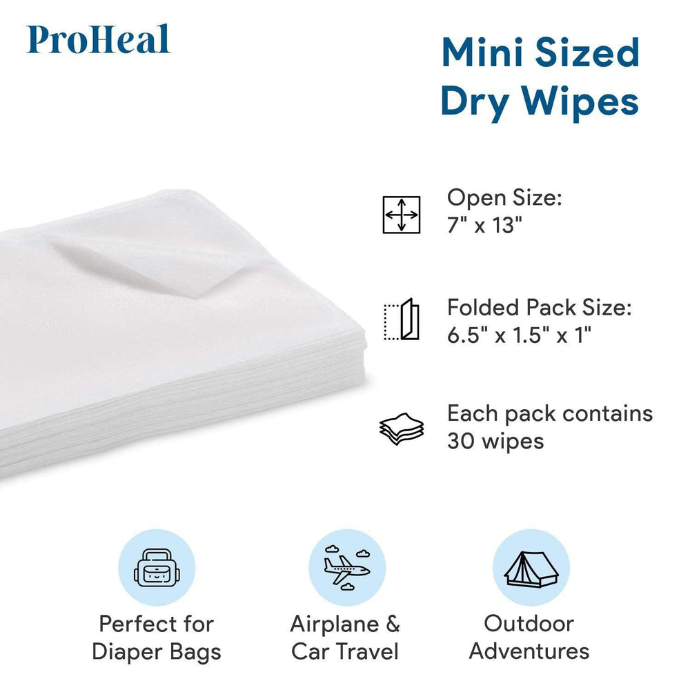 Travel-friendly ProHeal wipes in compact packaging for on-the-go cleanliness.