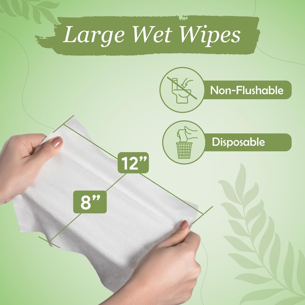 ProHeal X Large Wet Wipes are 12x8 inches for thorough adult cleansing