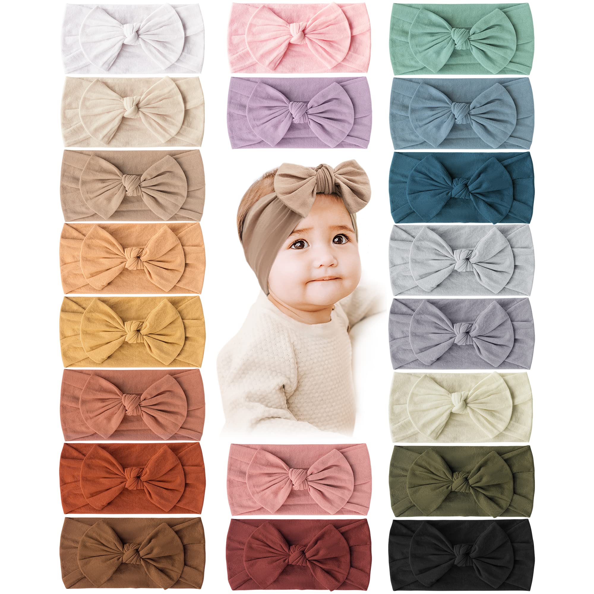 Prohouse clay nylon baby headbands soft and gentle for newborns