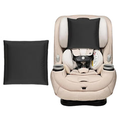 Promeed silk headrest cover on car seat protecting baby hair with gentle fabric