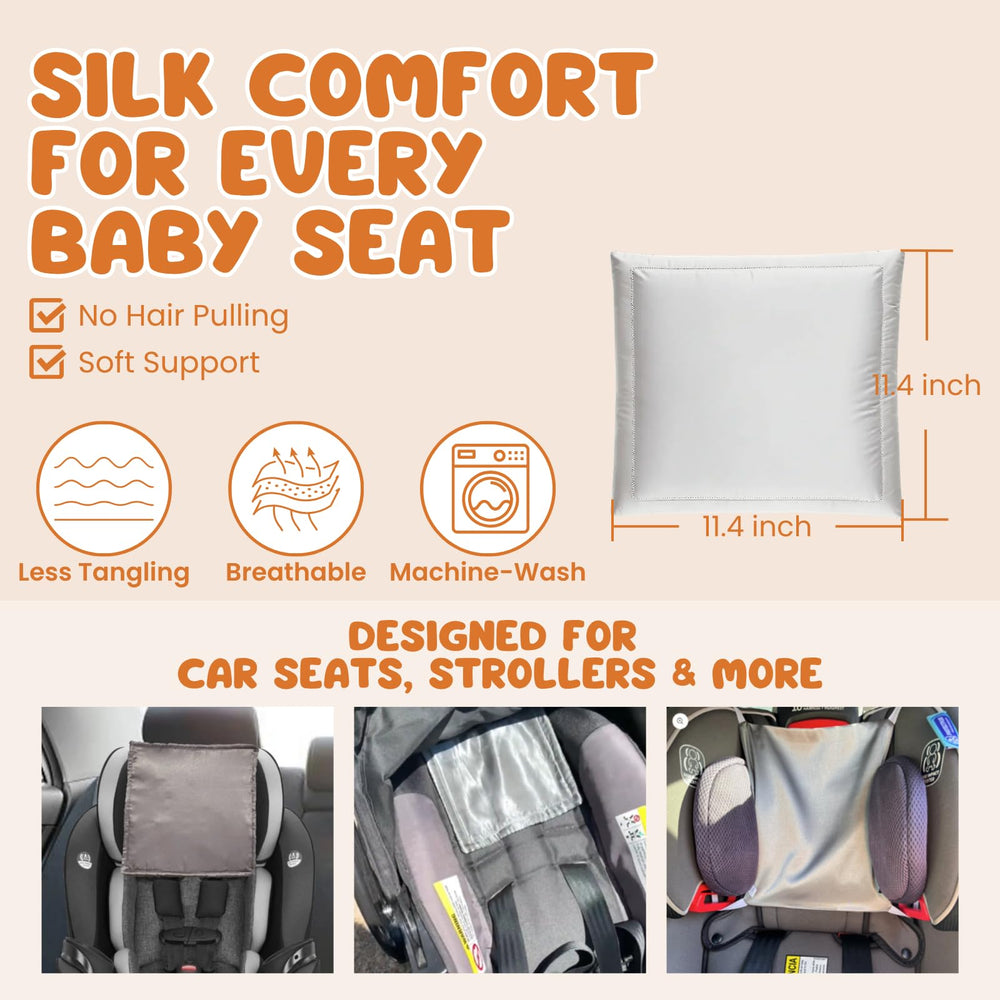 Promeed silk headrest cover with universal fit and adjustable straps