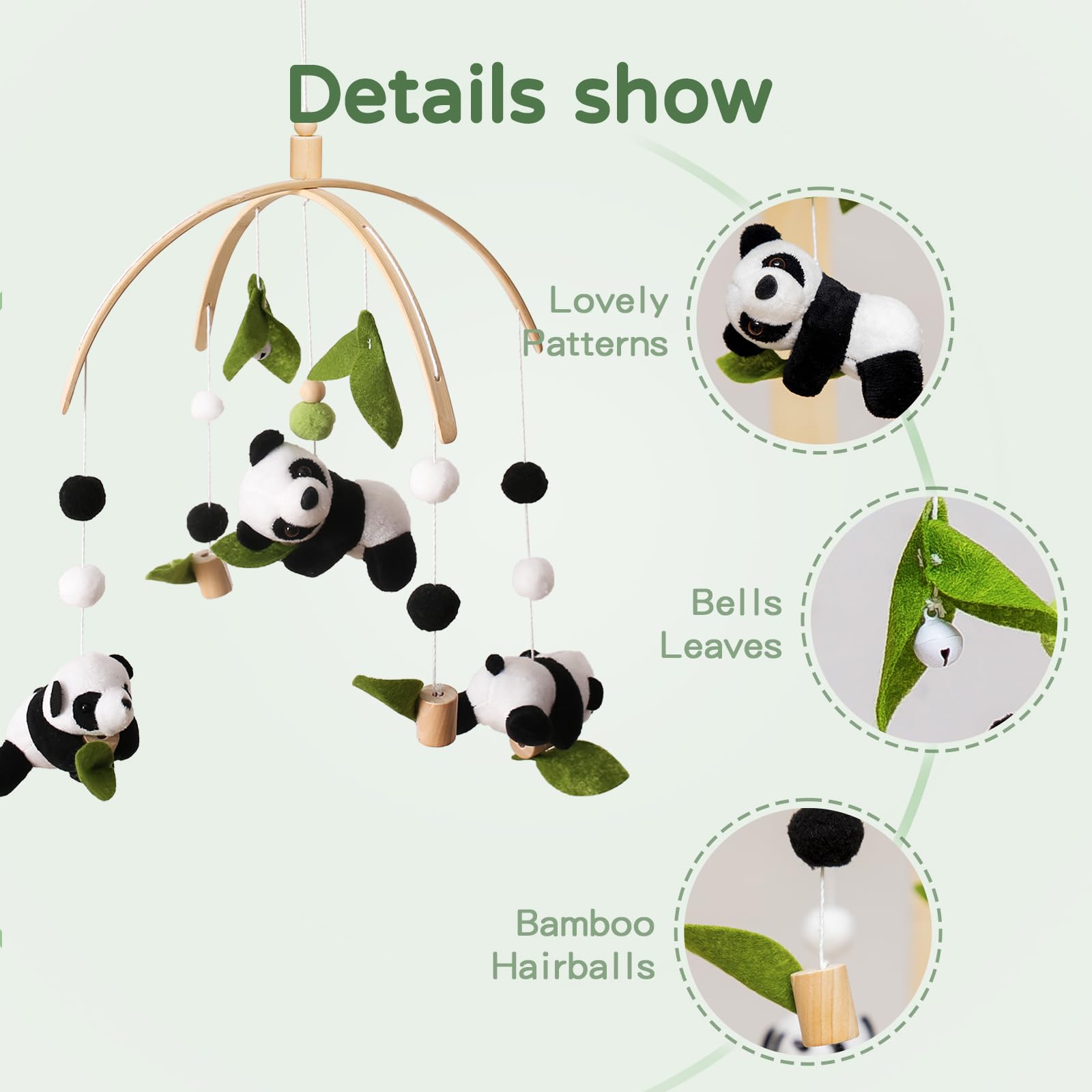 Panda detail in Promise Babe nursery decor enhances visual contrast for babies.