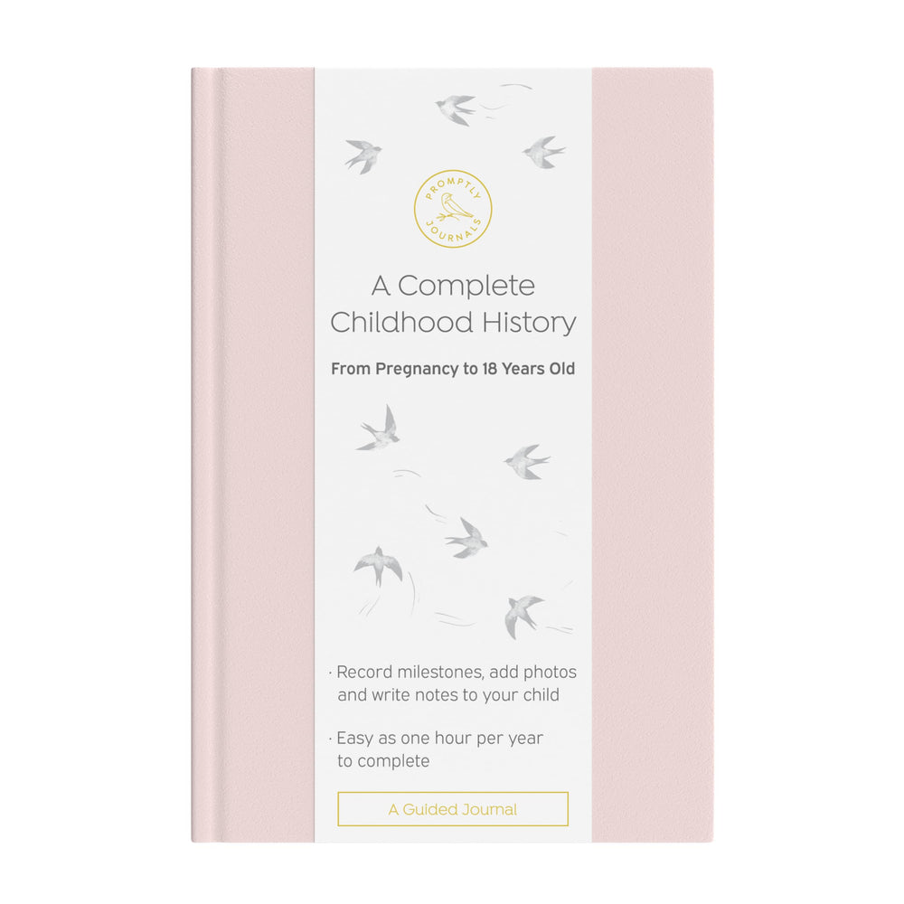 Promptly Journals baby book cover with embossed leatherette for lasting keepsake