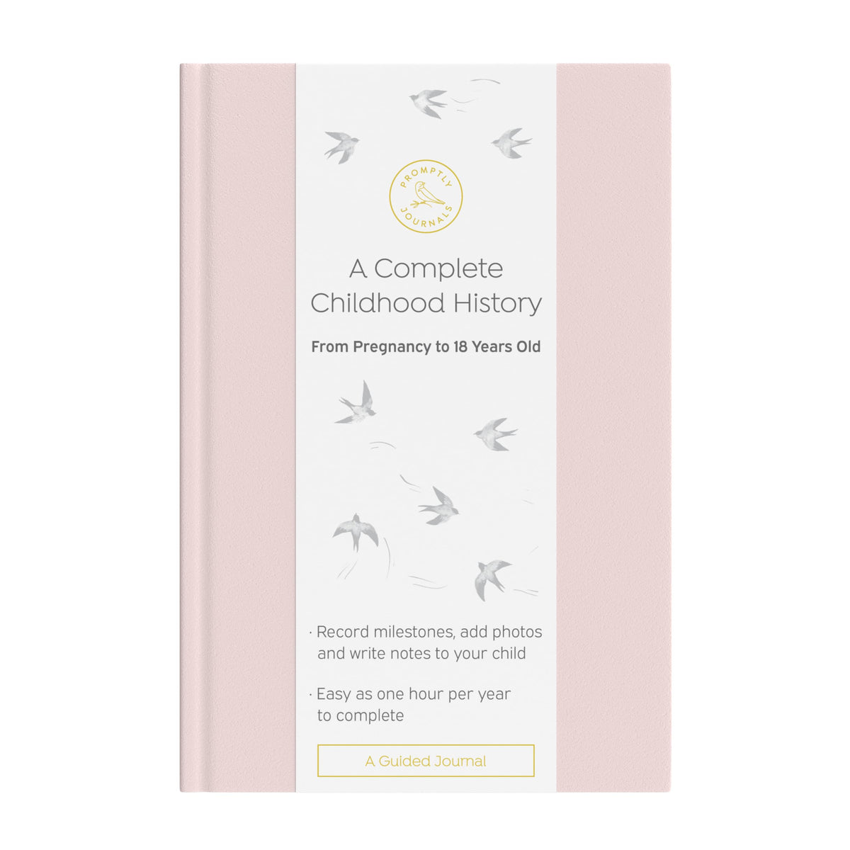 Promptly Journals baby book cover with embossed leatherette for lasting keepsake