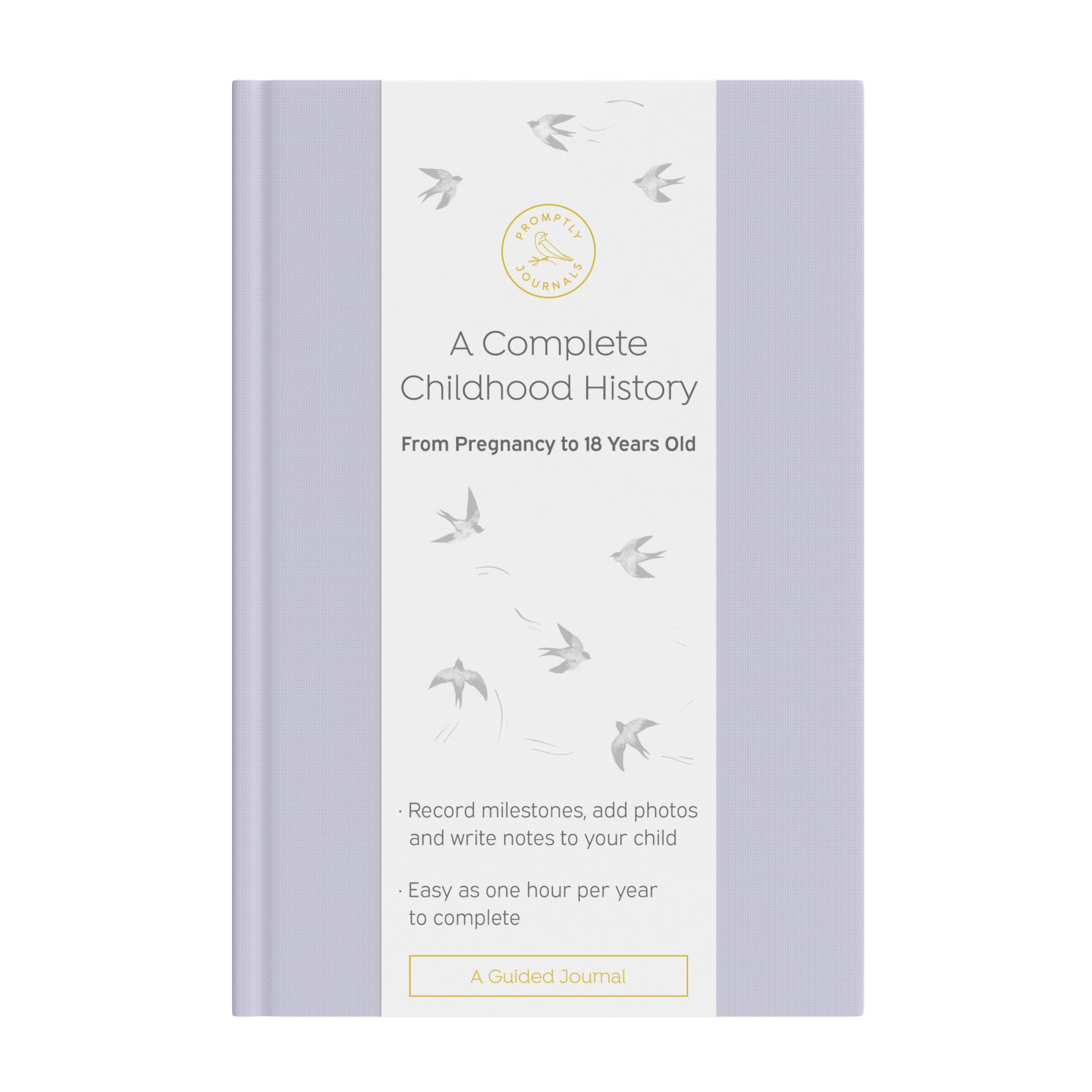 Promptly Journals lavender linen cover for a timeless keepsake