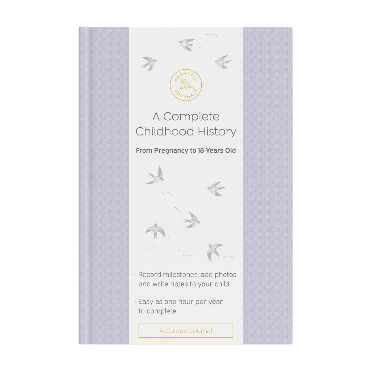 Promptly Journals lavender linen cover for a timeless keepsake