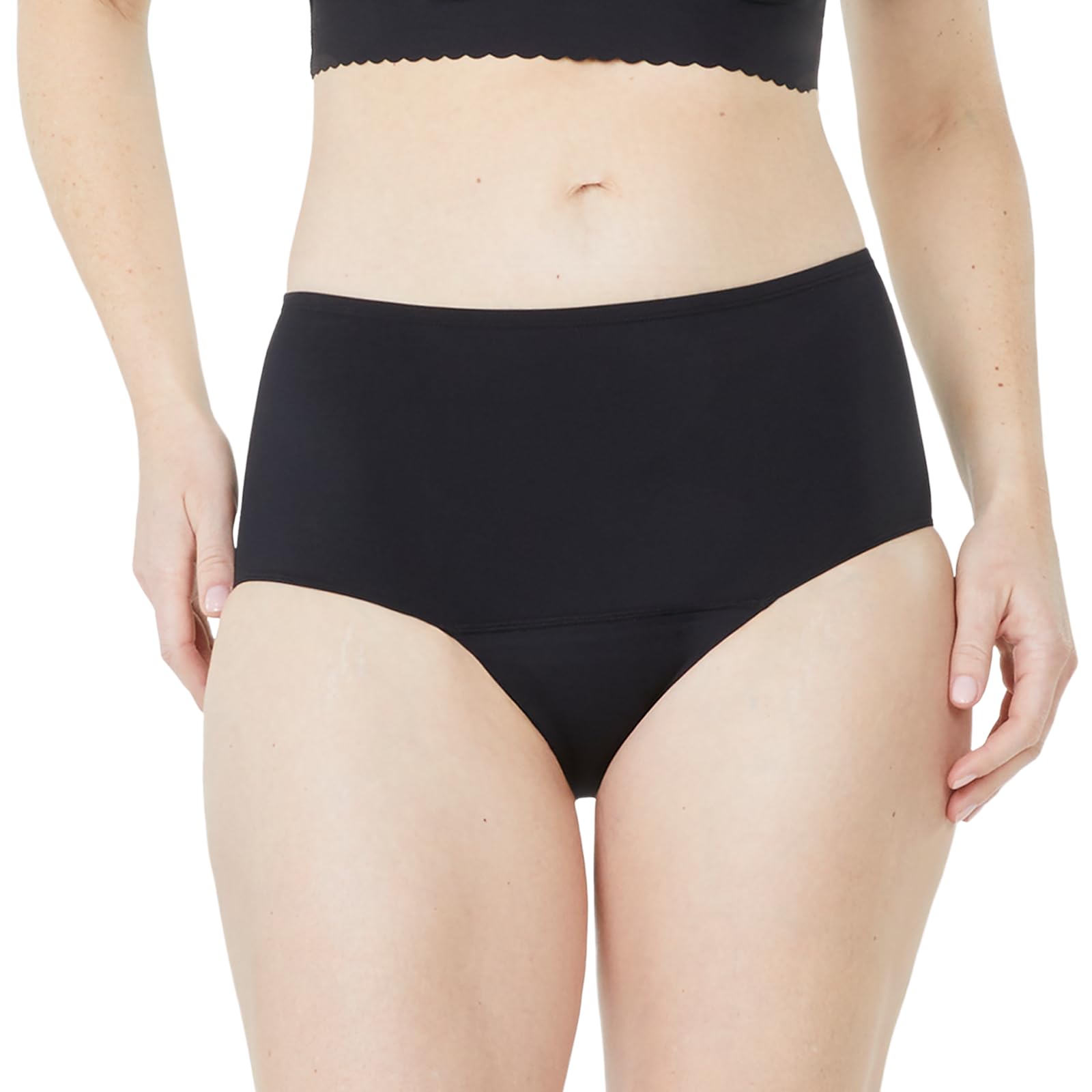 Proof Unders high-rise brief in black, sleek discreet fit for everyday wear.