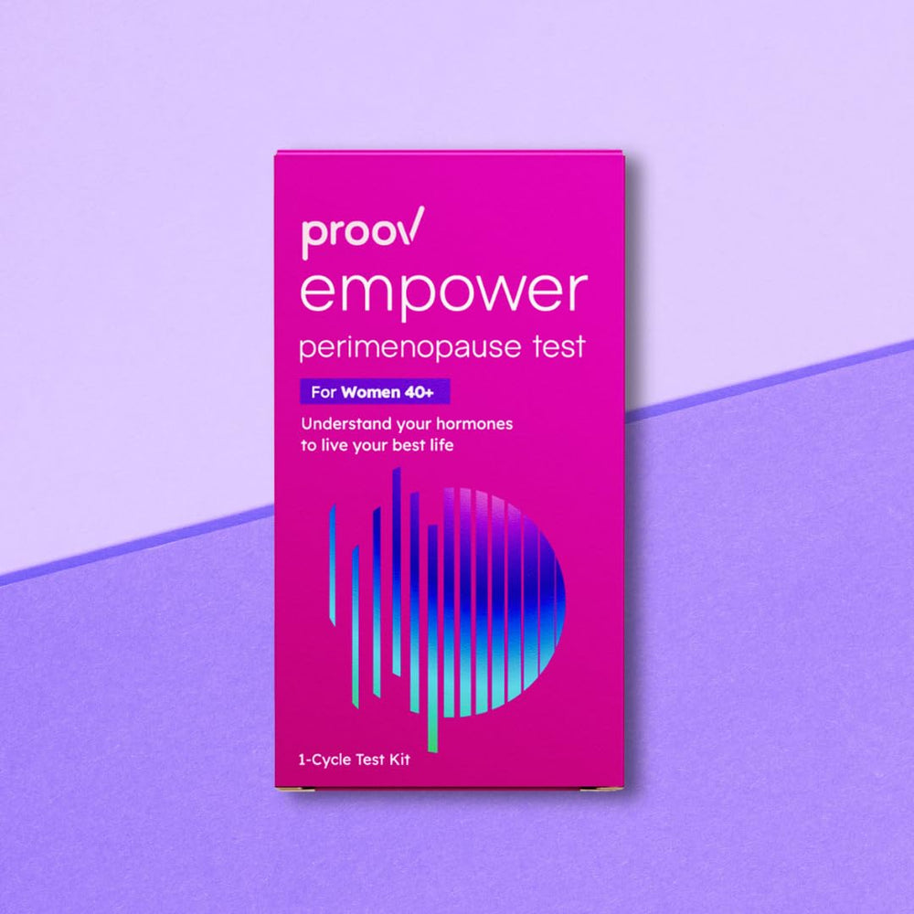 Proov Empower test kit back view displays included components.