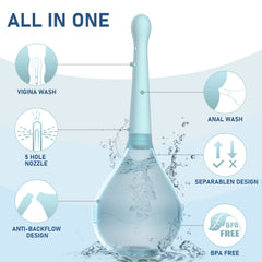 Propodusche anal enema bottle with five spouts offering versatile cleansing options.