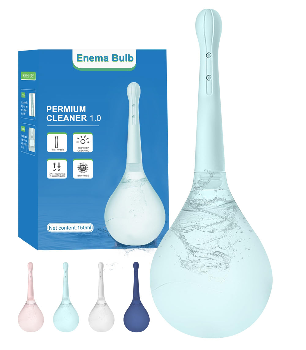 Propodusche anti back-flow enema bulb with check valves for safer deep cleaning.