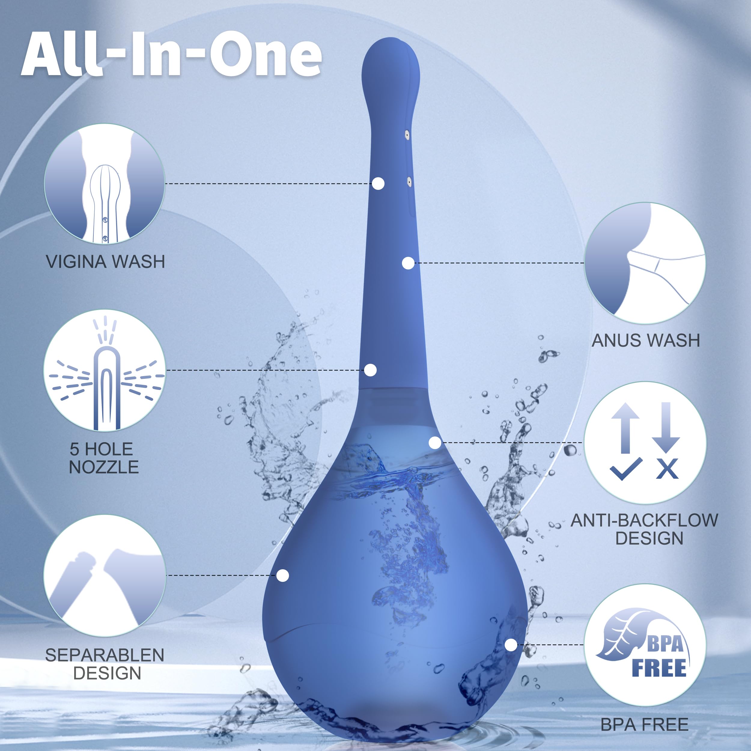 PropoDusche detachable bottle and nozzle for easy cleaning and quick dry.
