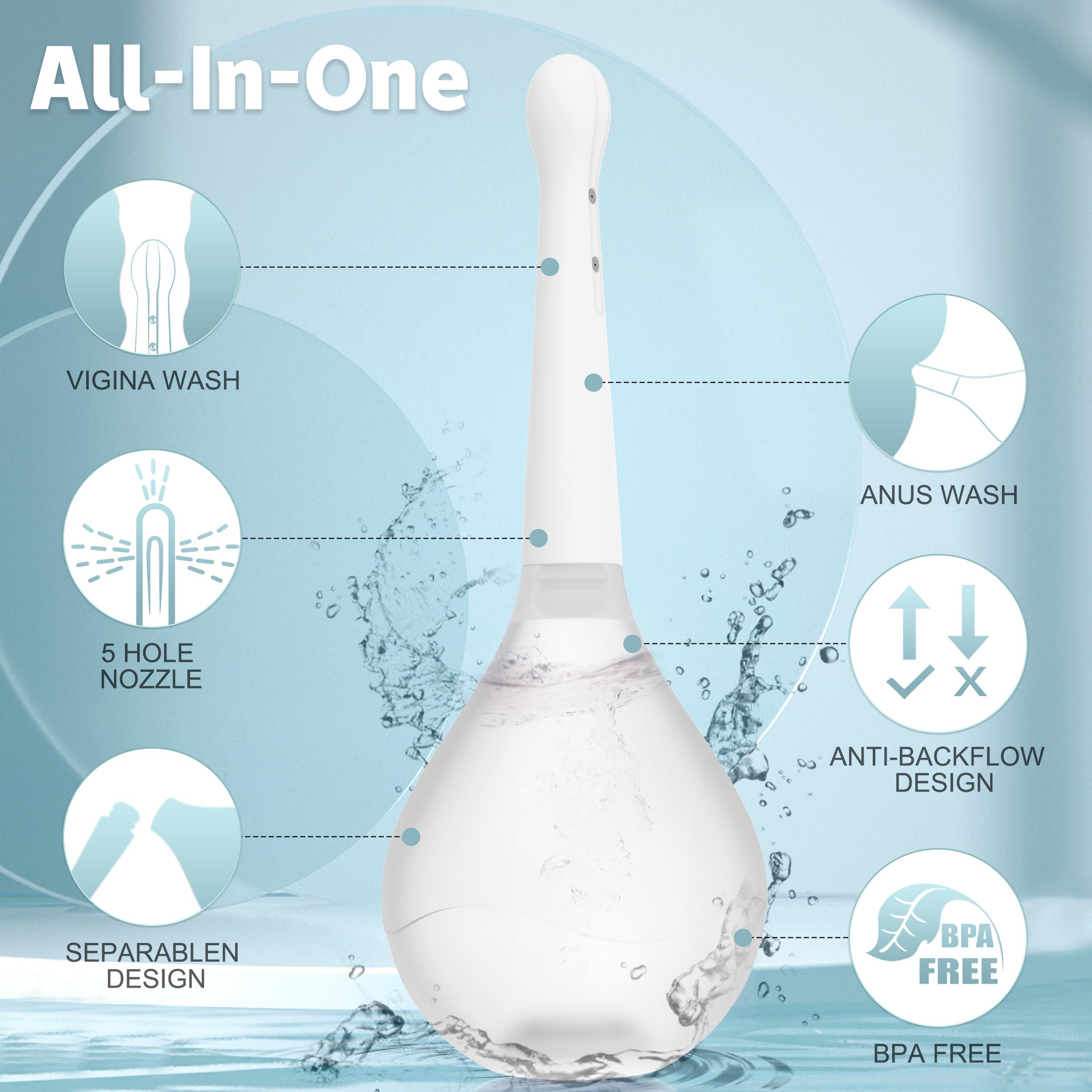 PropoDusche detachable nozzle allows quick cleaning and drying.