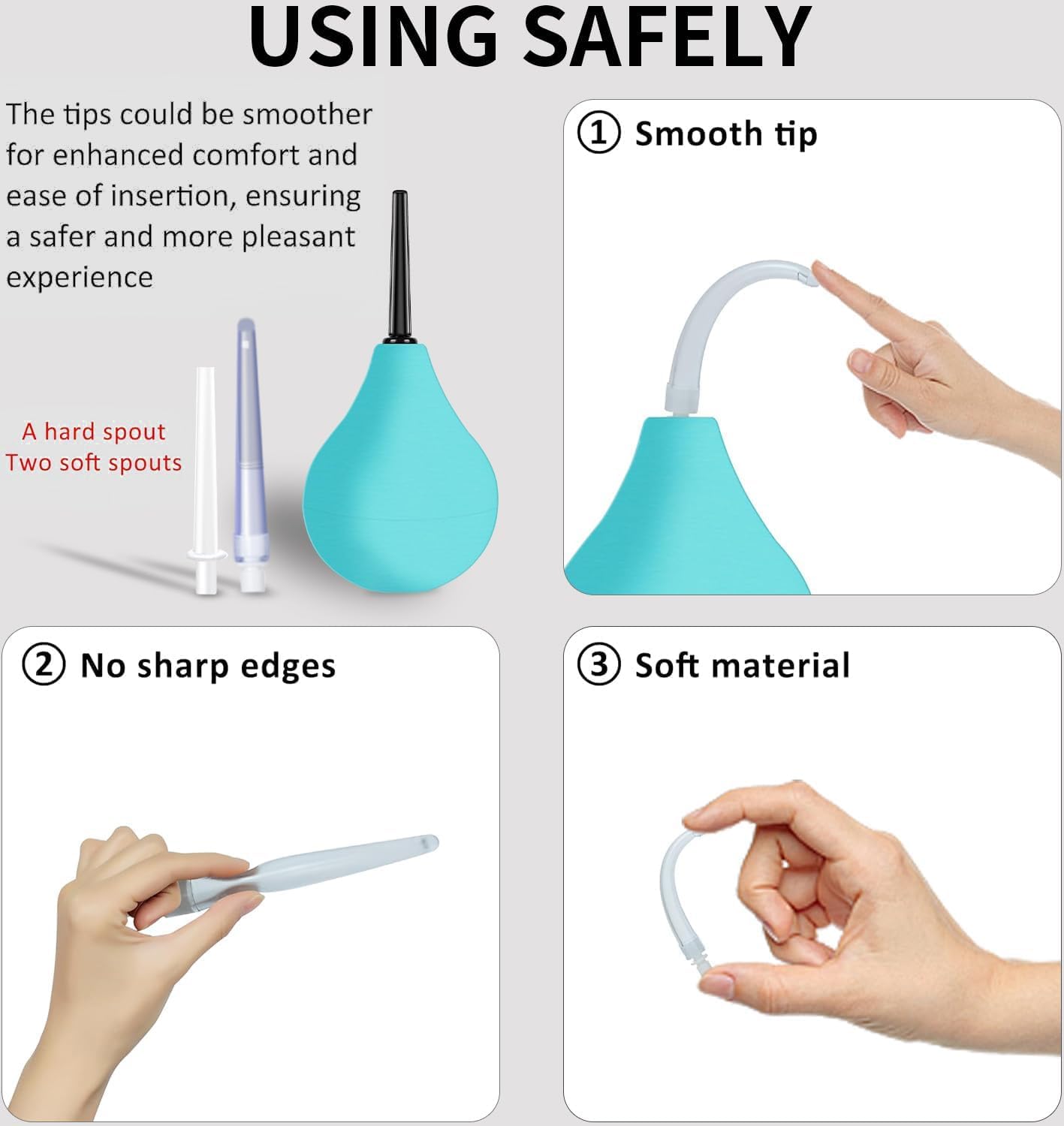 PropoDusche detachable nozzles for easy cleaning and reuse