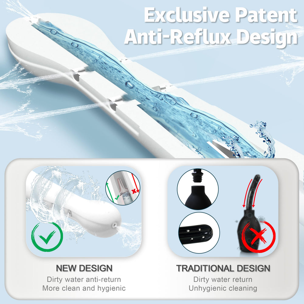 PropoDusche ergonomic douche bottle supports easy insertion and reach.