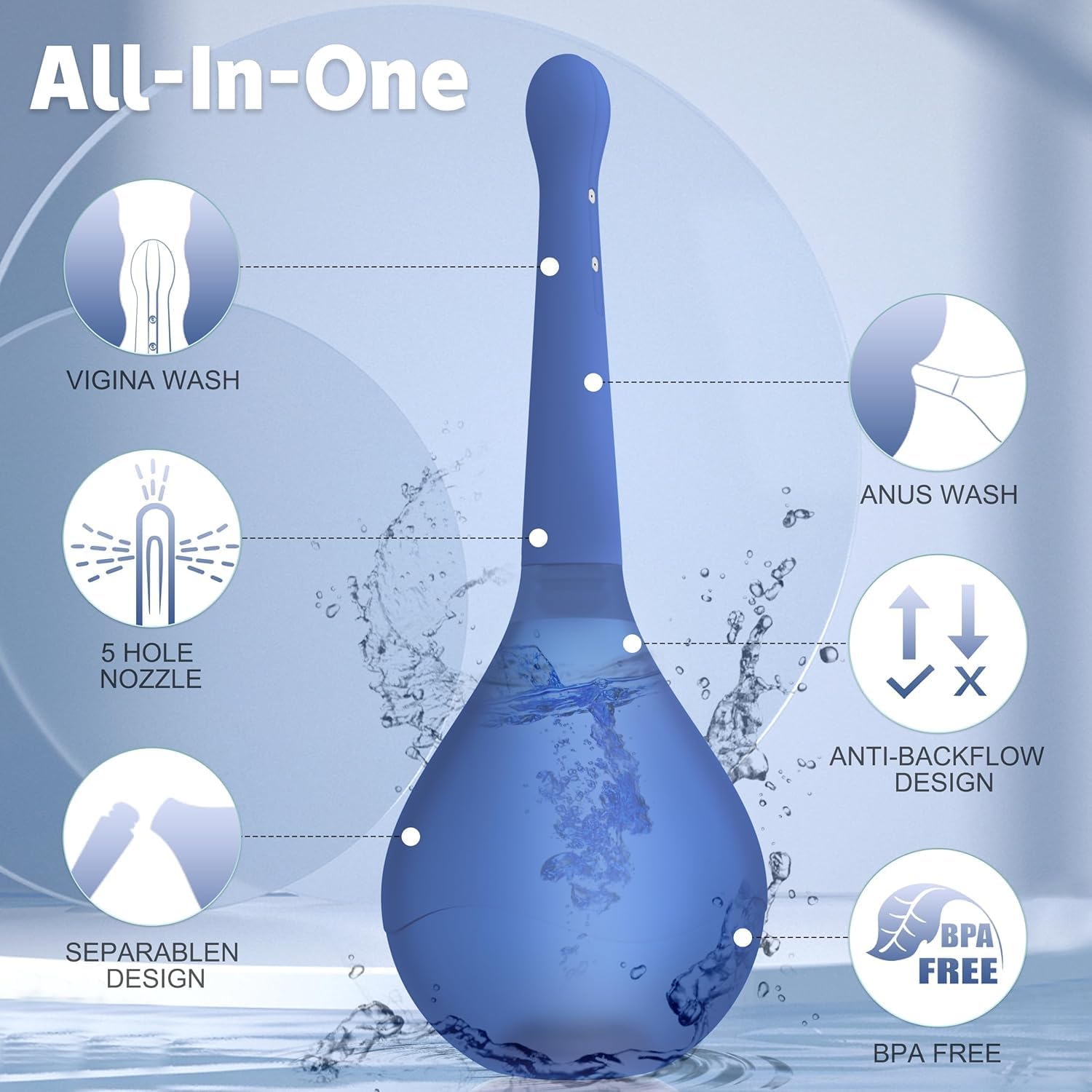 PropoDusche ergonomic enema showerhead fits comfortably for easy use.