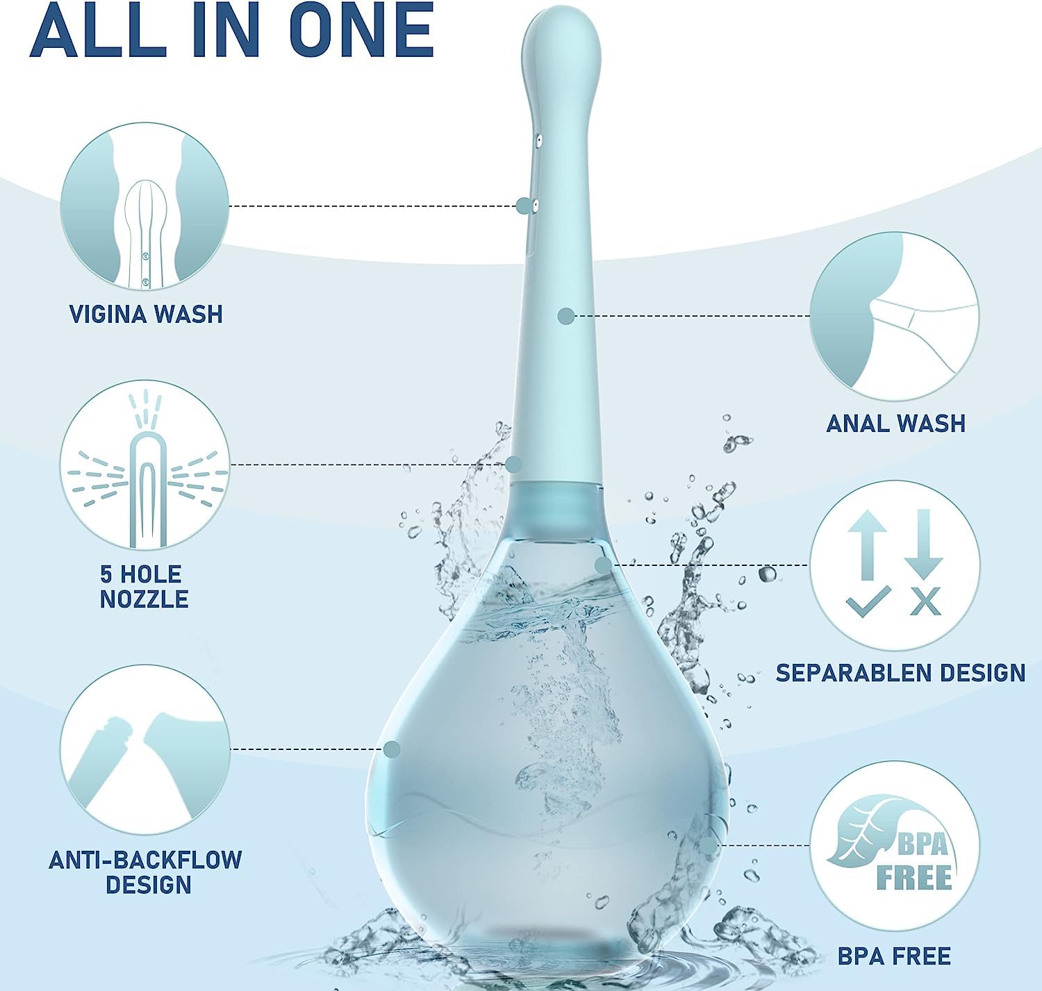 PropoDusche ergonomic oval douche nozzle for deeper, comfortable reach