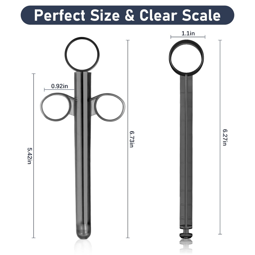 PropoDusche lube syringe with smooth rounded tip for easy insertion.