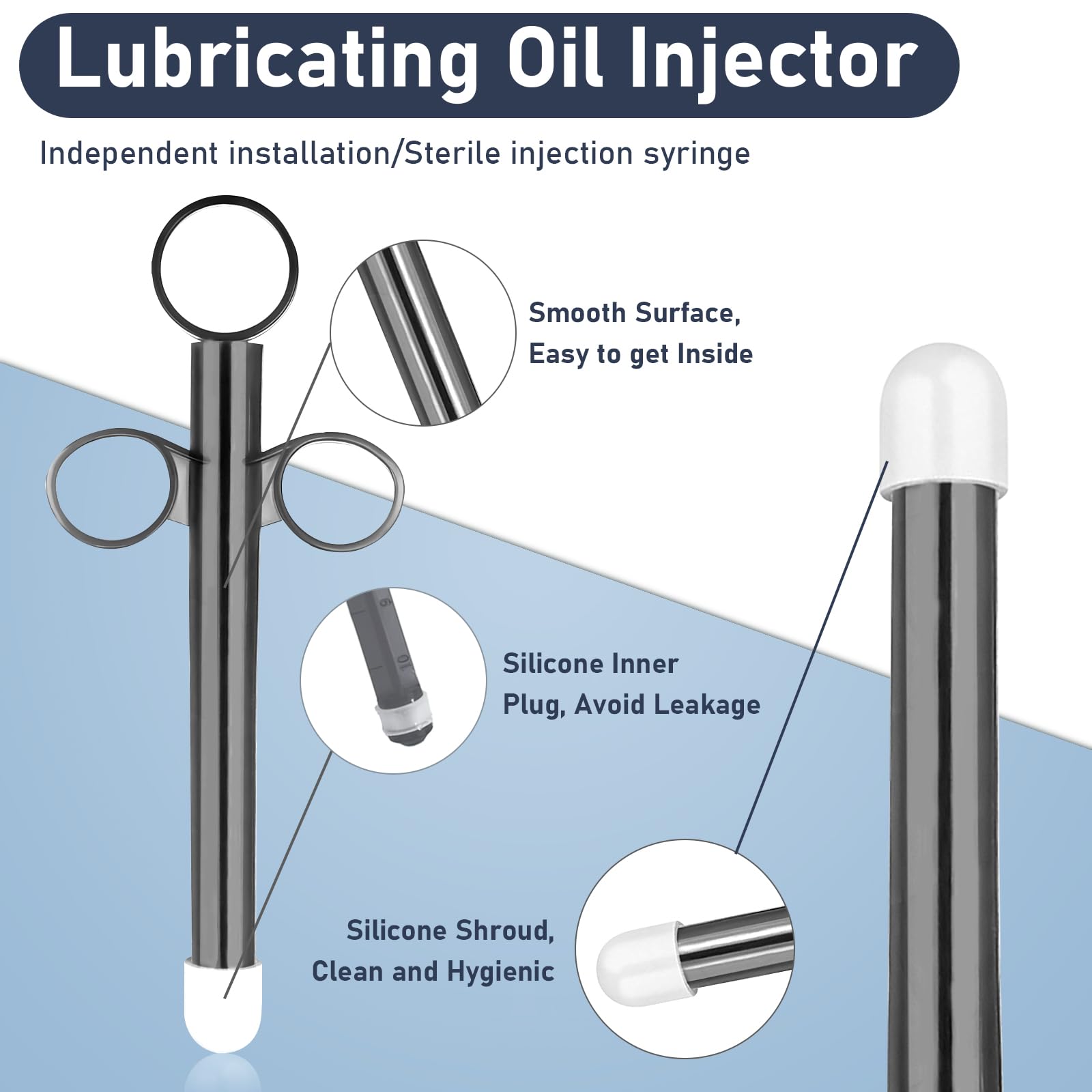 PropoDusche lube syringe with skin-friendly silicone cap for comfortable use.