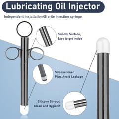 PropoDusche lube syringe with skin-friendly silicone cap for comfortable use.