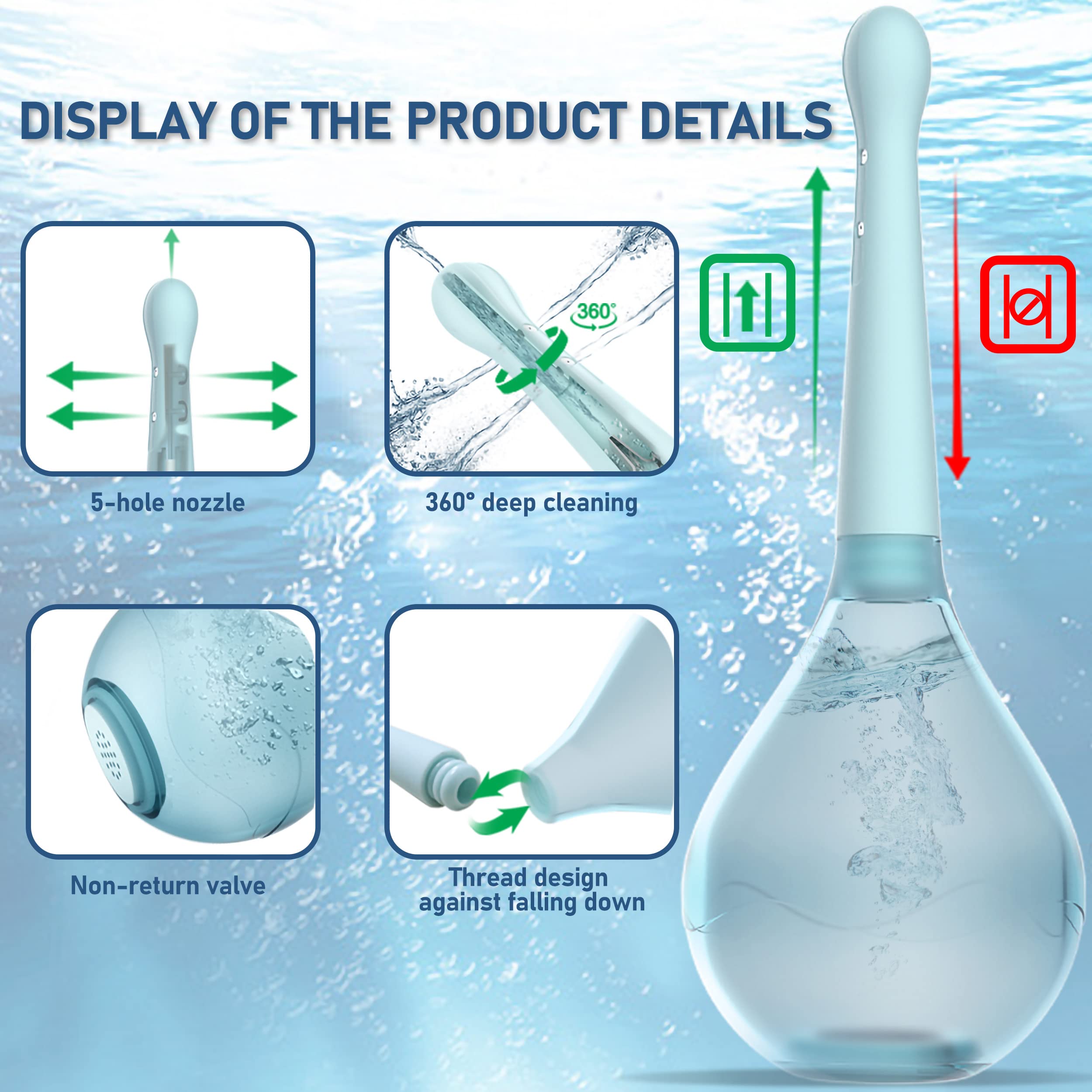 Propodusche silicone nozzle made of body-safe, latex-free, BPA-free material.