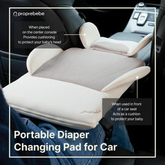 Proprebebe PPBB newborn-diaper-changer provides clean, dry surface during trips.
