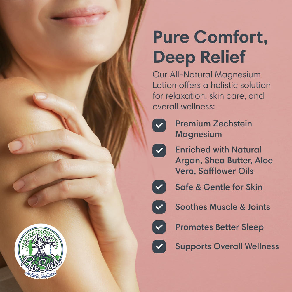 ProSeed bedtime scene suggests a relaxing nightly routine with lotion.