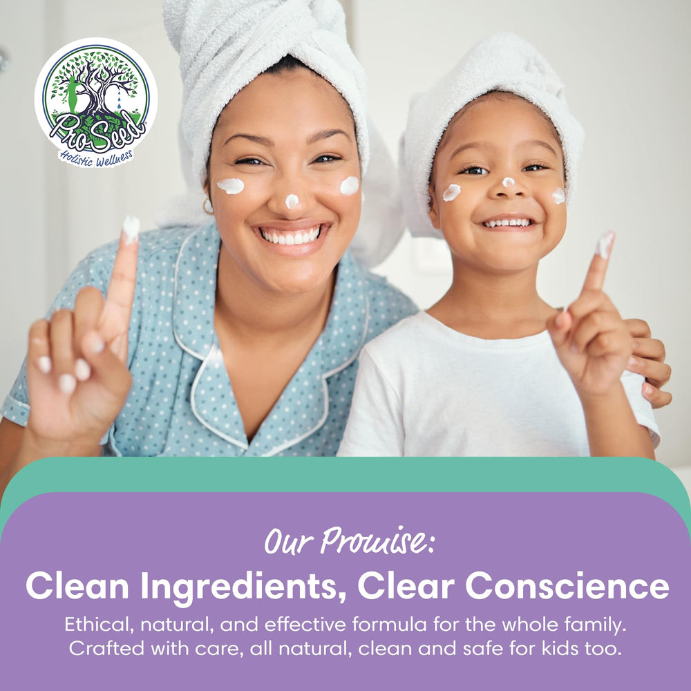 ProSeed natural ingredients label highlights paraben- and phthalate-free formula.