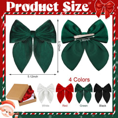 ProSuites green velvet bow clip adds cheerful holiday flair