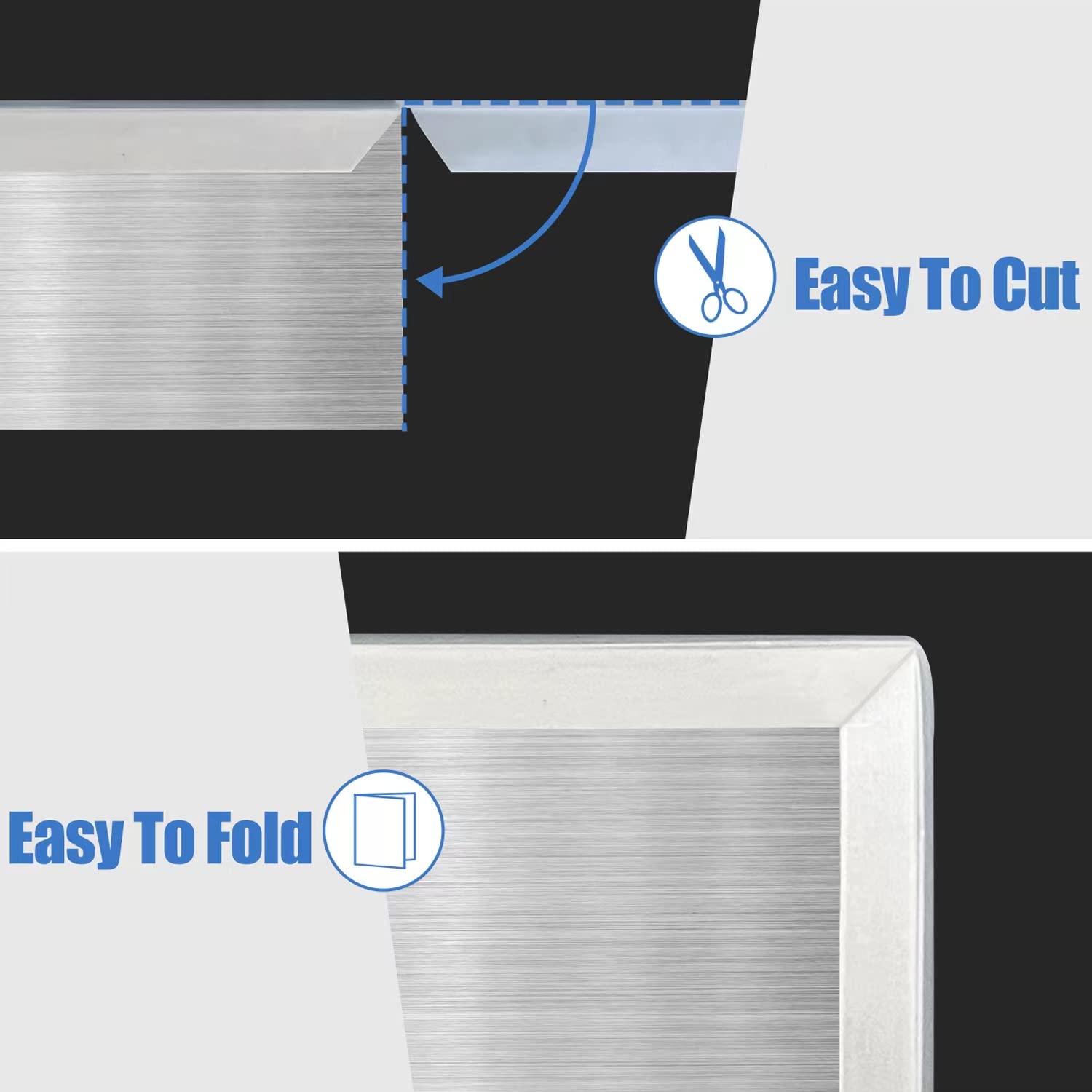 Protalwell close-up of flexible silicone material for rounded corners.