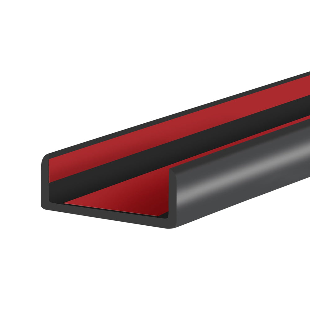 Protalwell rubber edge trim with self-adhesive U-channel for easy furniture edge protection