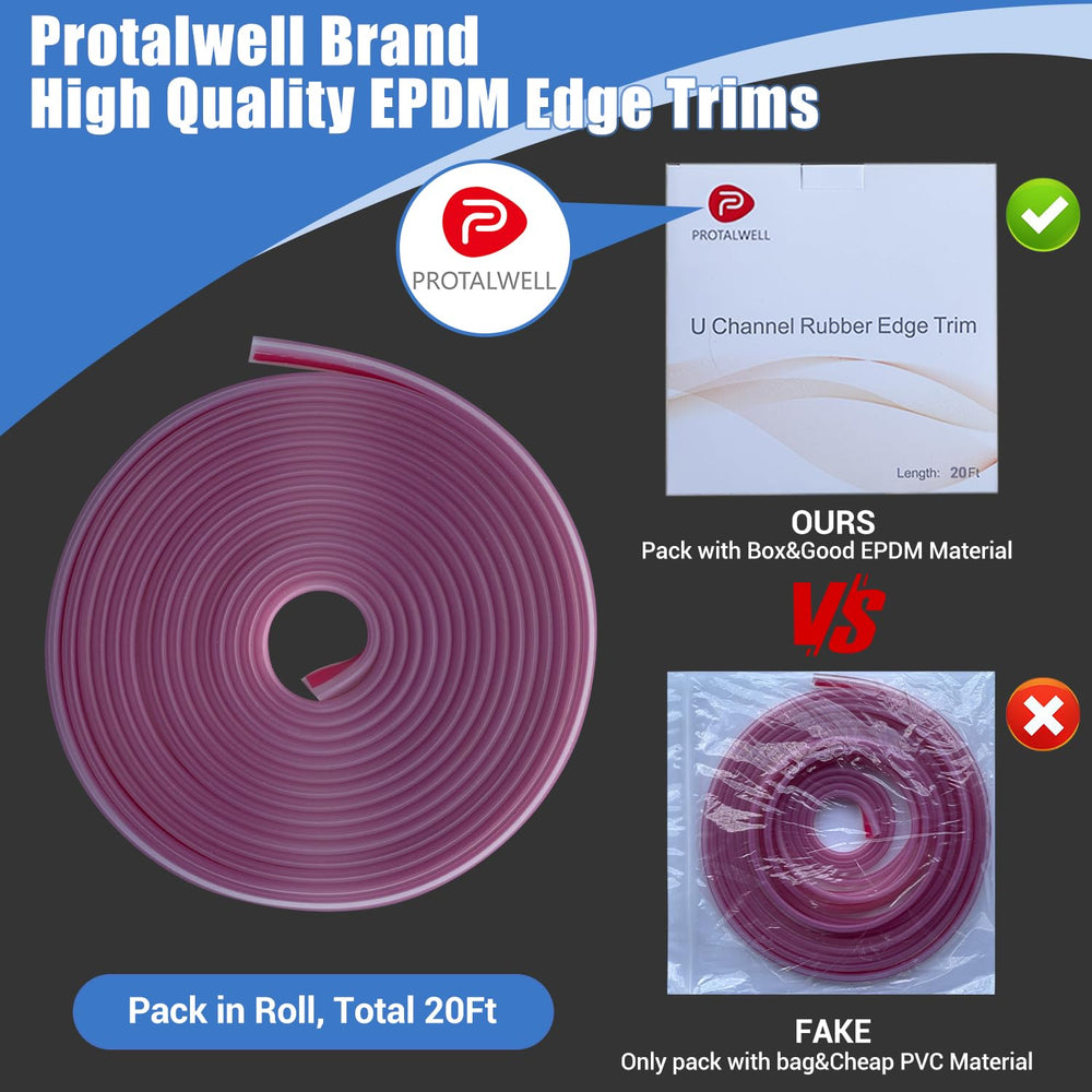 Protalwell U-channel edge guard fits 1/8 inch edges.