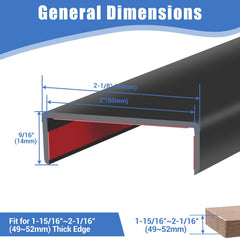 Protalwell U-channel edge protector on a wooden board offering durable corner protection.