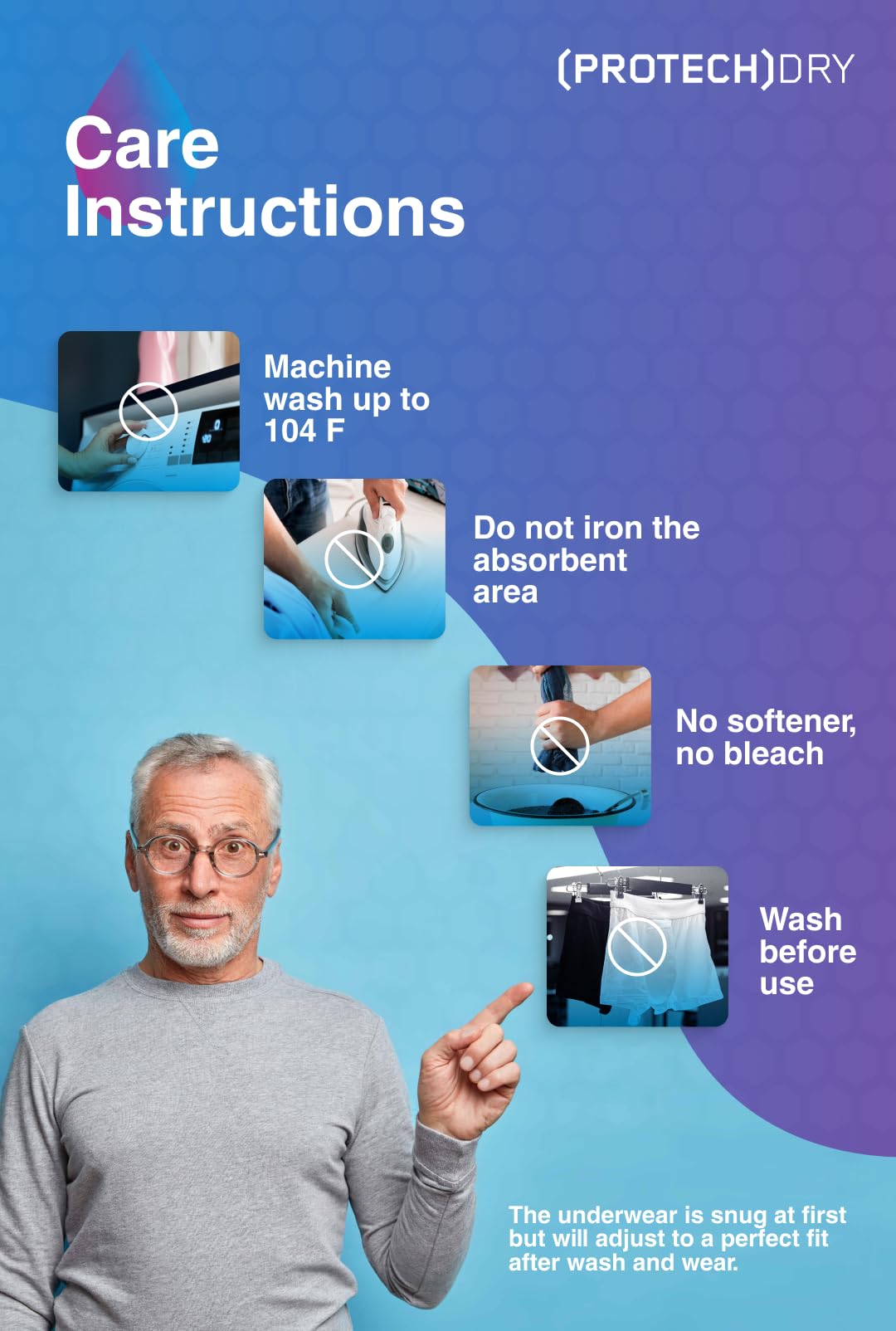 PROTECHDRY post-prostatectomy support fits comfortably during recovery