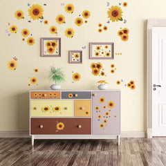 Prudiut removable sunflower wall sticker ideal for kitchen and bath