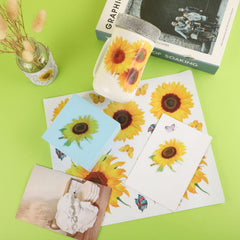 Prudiut sunflowers with butterflies and bees for warm room vibe