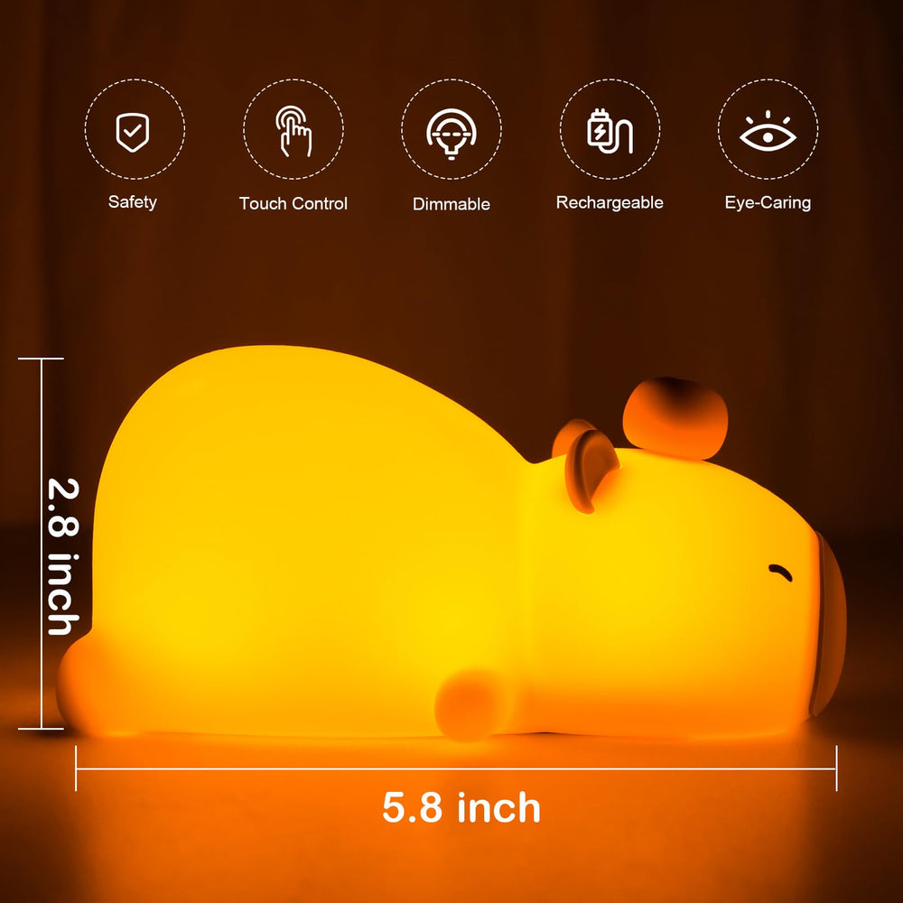 PSDRIQQ Capybara night light provides long battery life for late-night use
