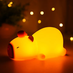 PSDRIQQ Capybara night light in silicone, soft and squishy for soothing bedtimes