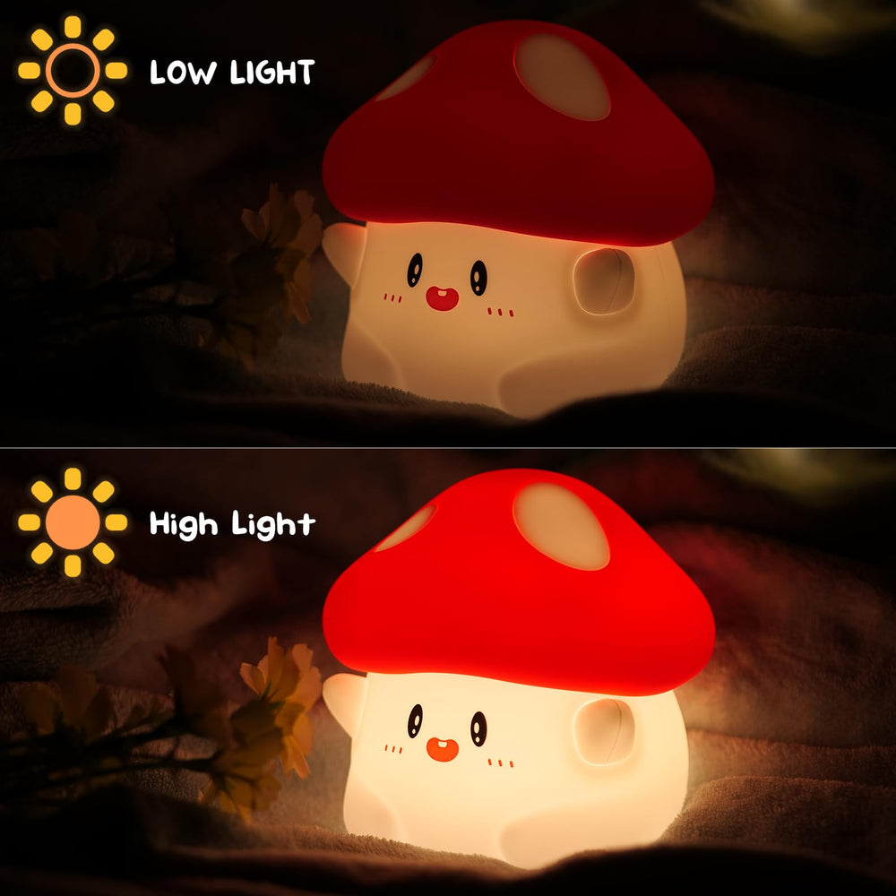 PSDRIQQ mushroom night light with 30-minute timer for safe sleep.