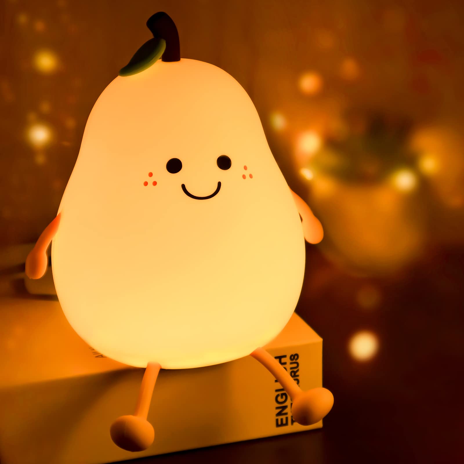 PSDriQQ night light pear design glows softly for a nursery