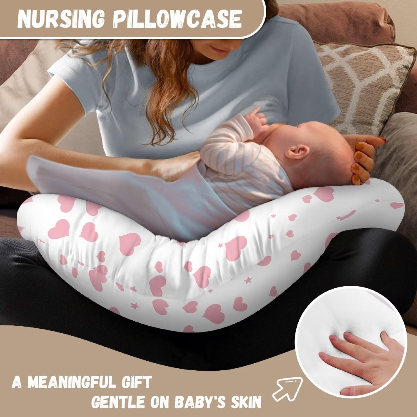 Psesaysky Elephant nursing pillow cover easy-care machine washable