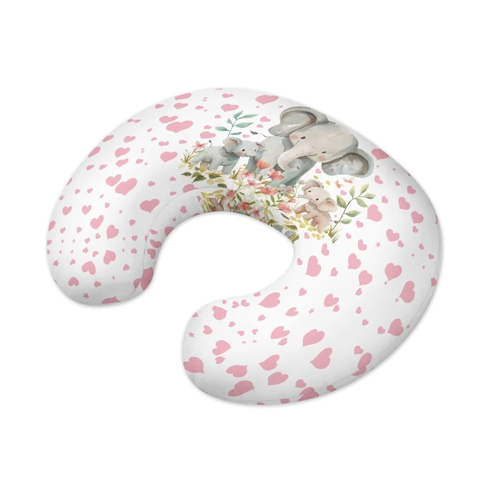 Psesaysky Elephant nursing pillow cover with hidden zipper protecting baby's skin
