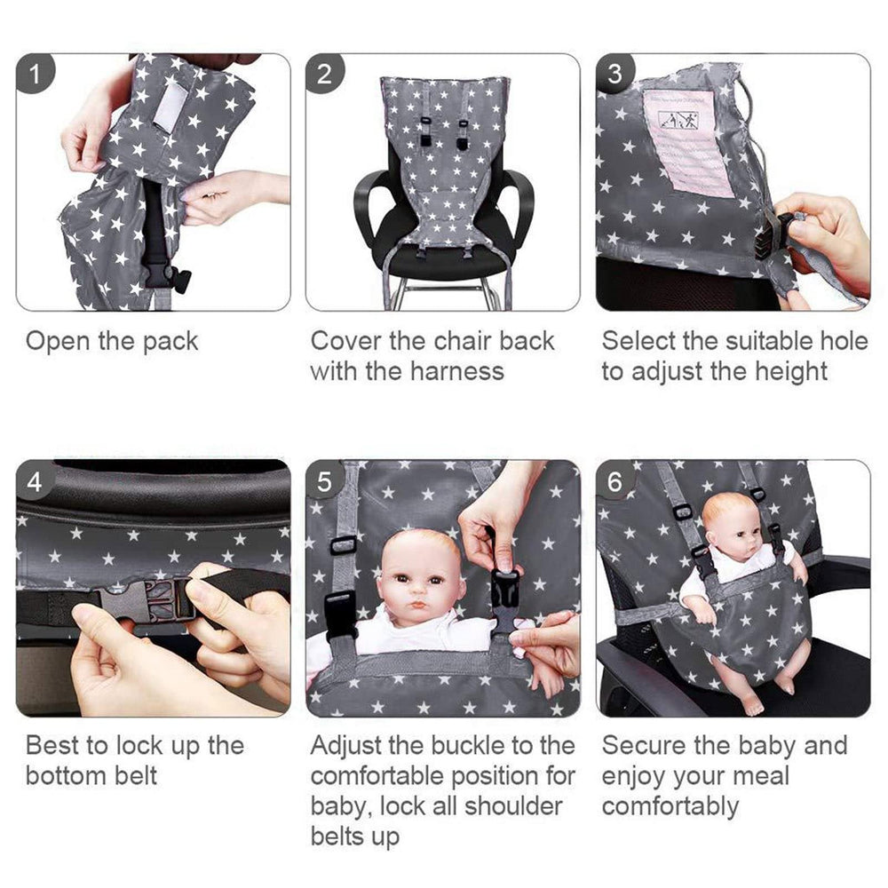 Pssopp adjustable strap highlights comfortable fit during meals.