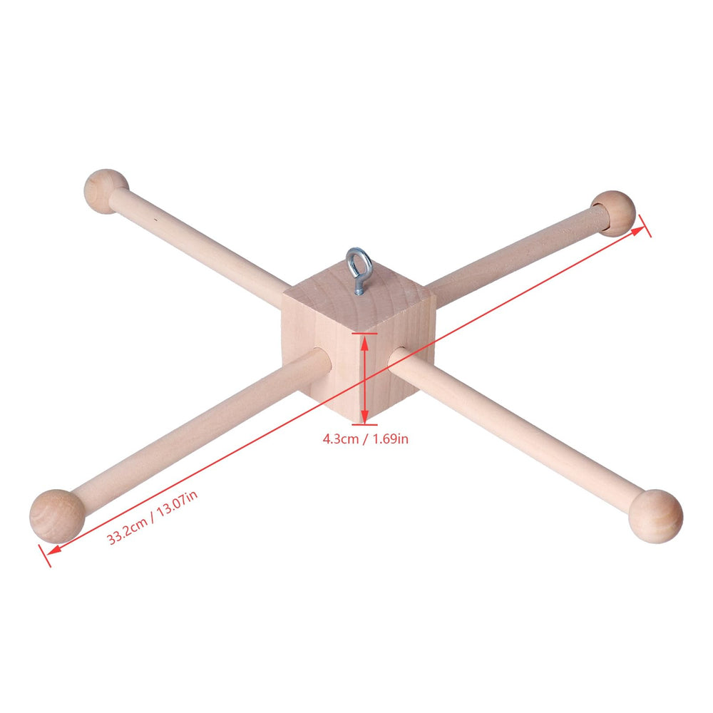 Pssopp beech wood wind chime emphasizes natural texture and soothing nursery ambience.