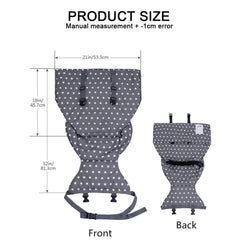 Pssopp portable high chair harness shows adjustable straps for various chair types.